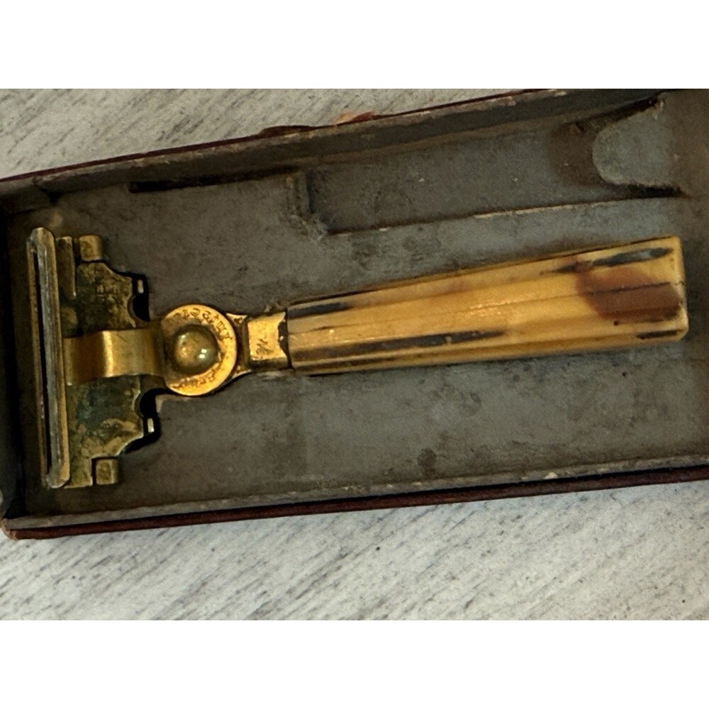 VTG 1935-1945 SCHICK DELUXE Model Injector Safety Razor Bakelite Handle Original - Picture 9 of 11